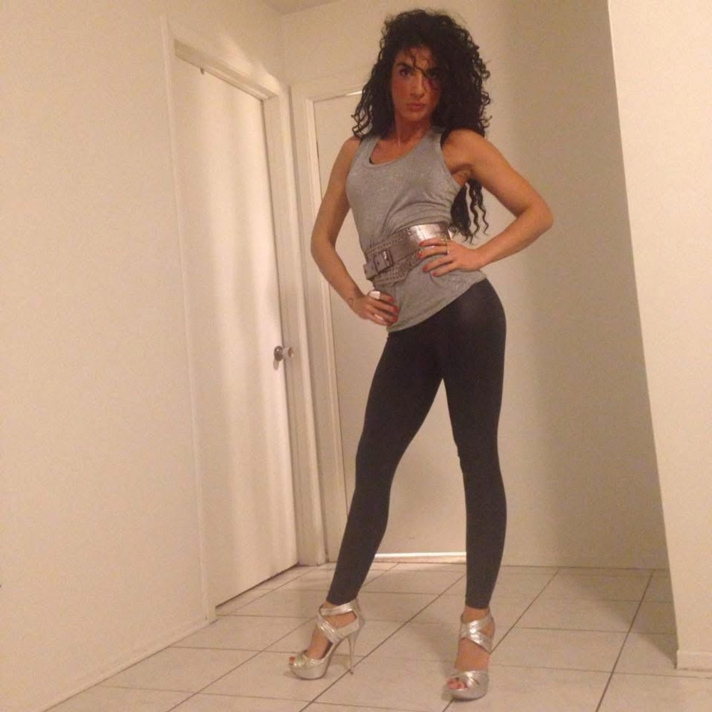 Silver High Heels and Matching Silver Bag